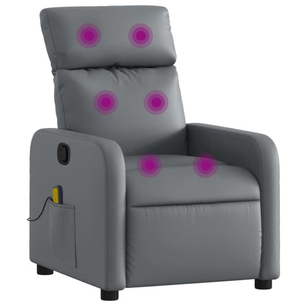 vidaXL Massagefåtölj grå konstläder