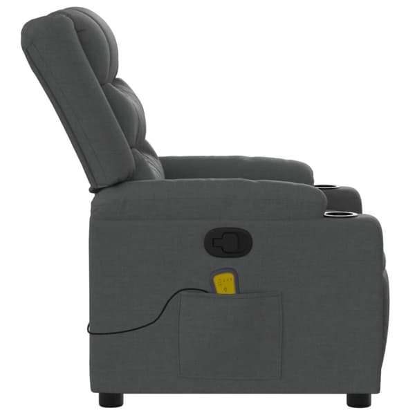 vidaXL Massagefåtölj mörkgrå tyg