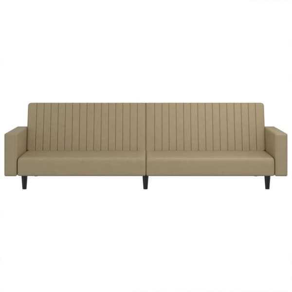 vidaXL Bäddsoffa 2-sits cappuccino konstläder