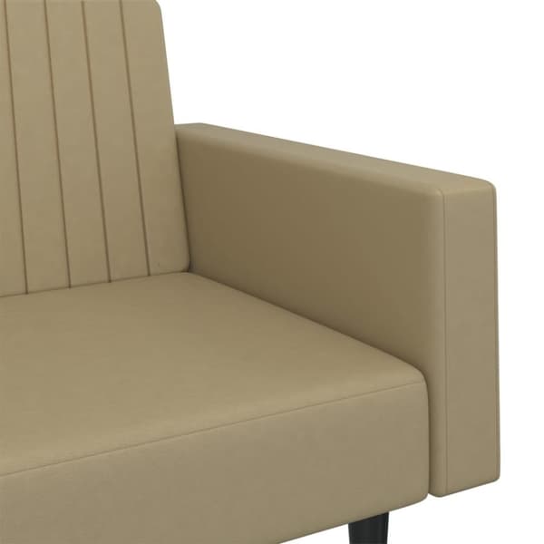 vidaXL Bäddsoffa 2-sits cappuccino konstläder