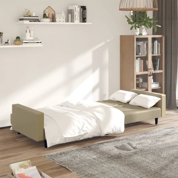vidaXL Bäddsoffa 2-sits cappuccino konstläder