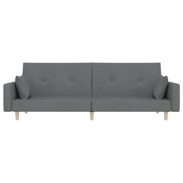 vidaXL 2-personers sovesofa med 2 puder stof lysegrå