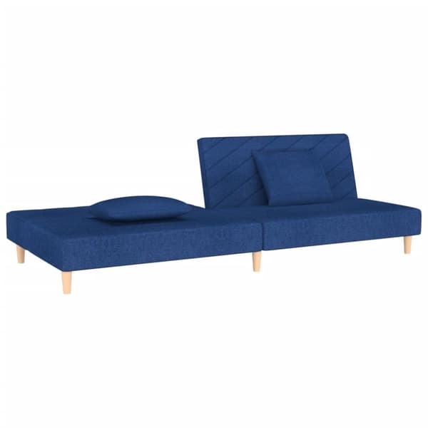 vidaXL 2-personers sovesofa med 2 puder stof blå