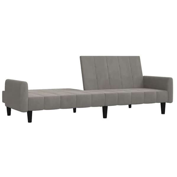 vidaXL 2-personers sovesofa fløjl lysegrå