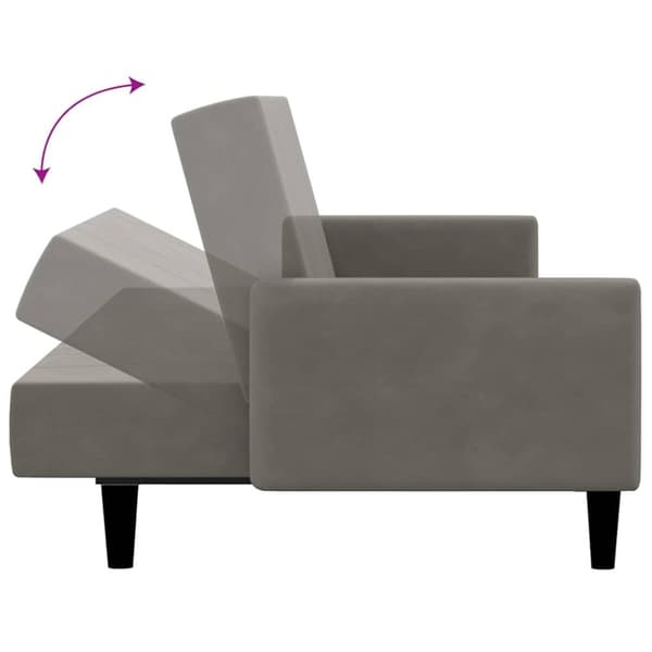 vidaXL 2-personers sovesofa fløjl lysegrå