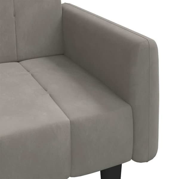 vidaXL Bäddsoffa 2-sits ljusgrå sammet
