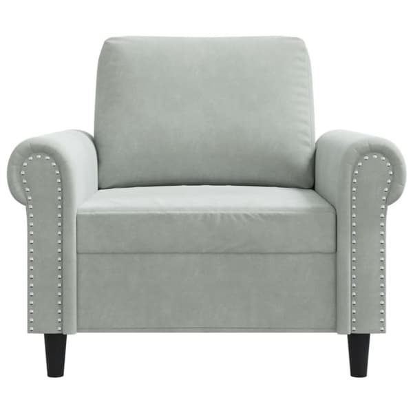 vidaXL lænestol 60 cm velour lysegrå