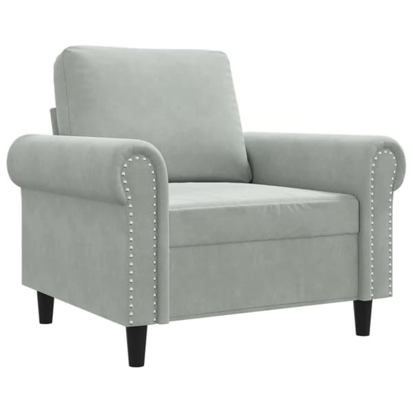 vidaXL lænestol 60 cm velour lysegrå