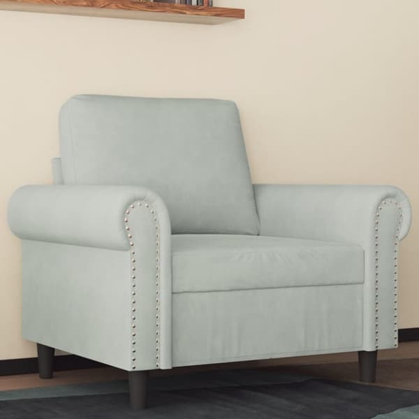 vidaXL lænestol 60 cm velour lysegrå