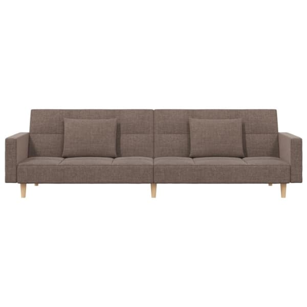 vidaXL 2-personers sovesofa med 2 puder stof gråbrun