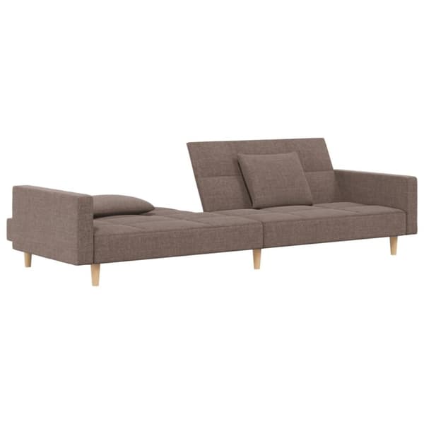 vidaXL 2-personers sovesofa med 2 puder stof gråbrun