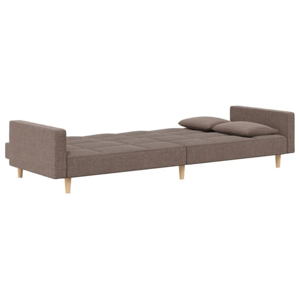 vidaXL 2-personers sovesofa med 2 puder stof gråbrun