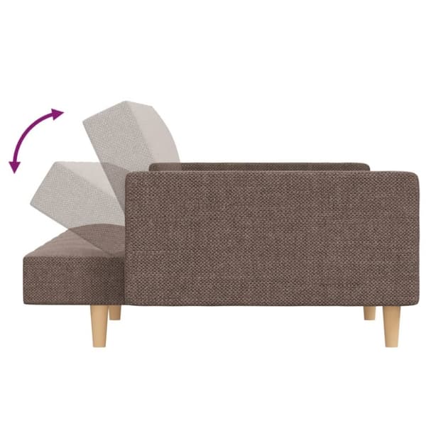vidaXL 2-personers sovesofa med 2 puder stof gråbrun