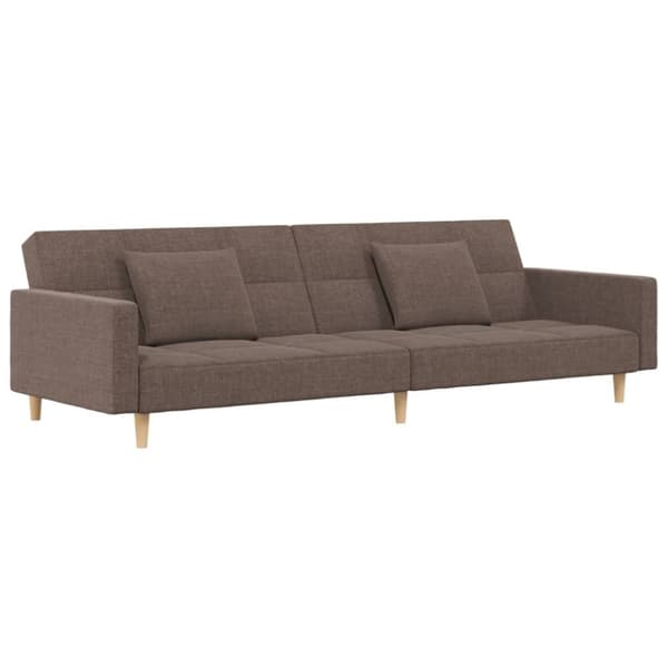 vidaXL 2-personers sovesofa med 2 puder stof gråbrun