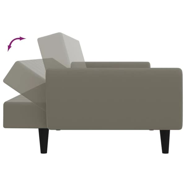 vidaXL Bäddsoffa 2-sits ljusgrå sammet