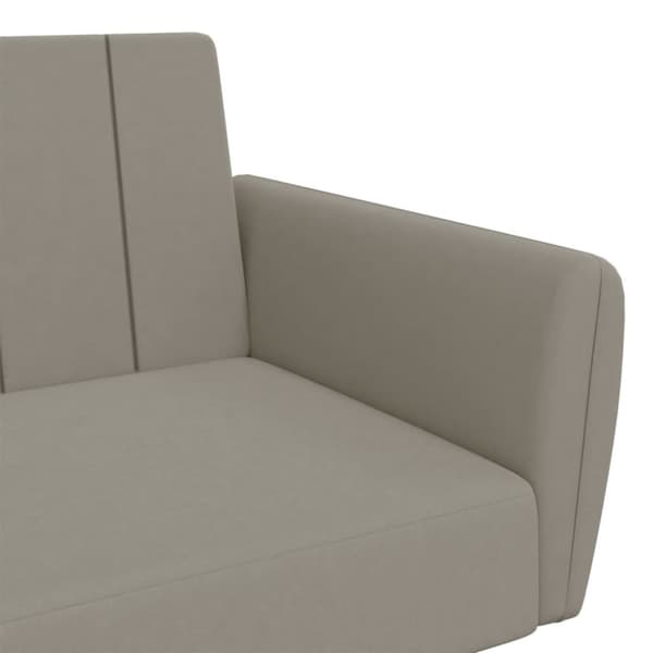 vidaXL Bäddsoffa 2-sits ljusgrå sammet