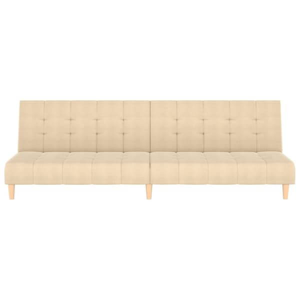 vidaXL 2-personers sovesofa stof cremefarvet