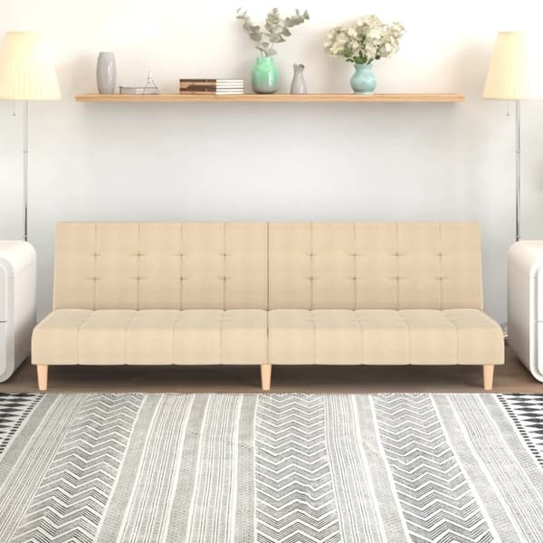 vidaXL 2-personers sovesofa stof cremefarvet