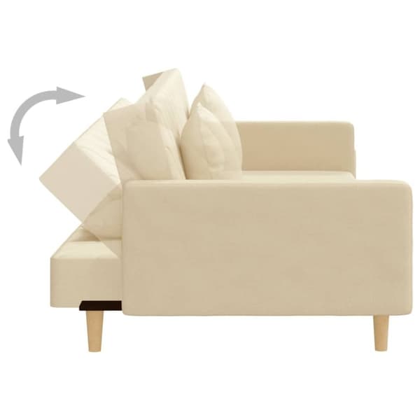 vidaXL 2-personers sovesofa med 2 puder stof cremefarvet