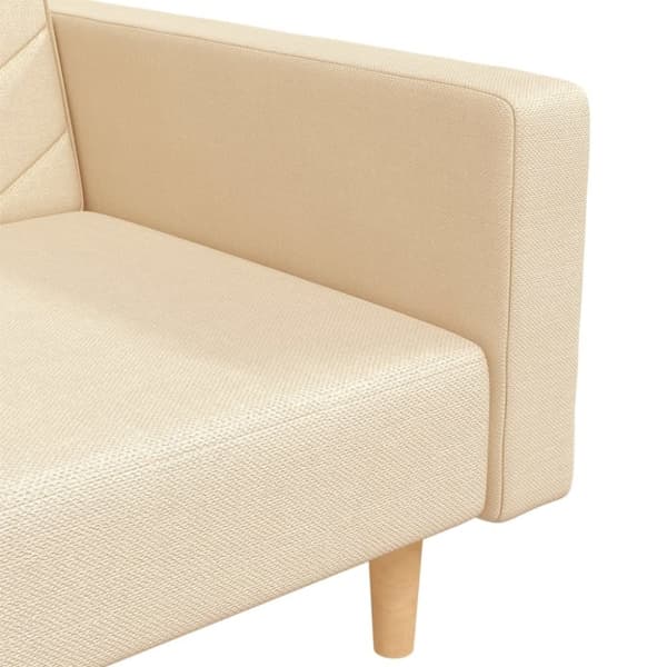 vidaXL 2-personers sovesofa med 2 puder stof cremefarvet