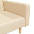 Miniatyrbillede 8 af 11: vidaXL 2-personers sovesofa med 2 puder stof cremefarvet