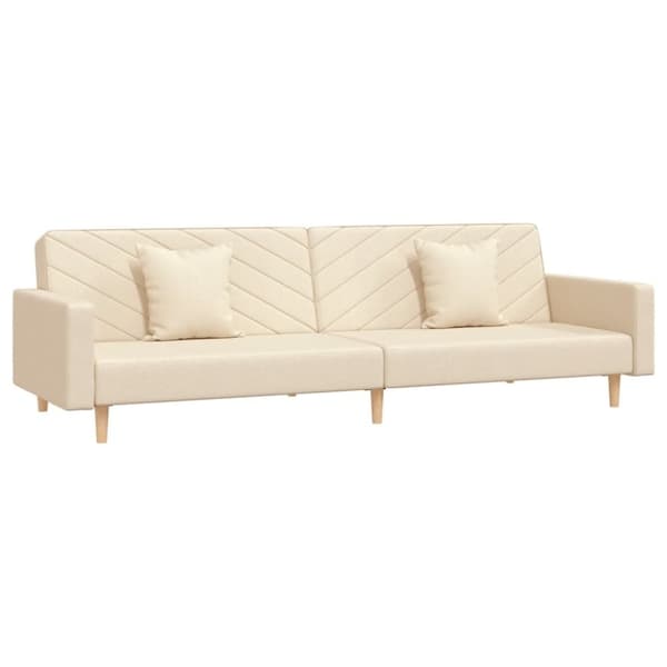vidaXL 2-personers sovesofa med 2 puder stof cremefarvet