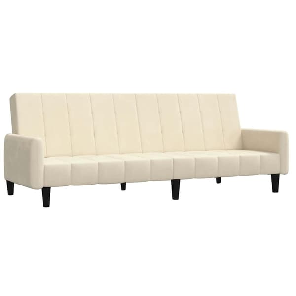 vidaXL Bäddsoffa 2-sits gräddvit sammet