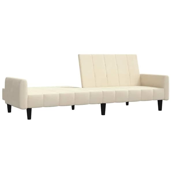 vidaXL Bäddsoffa 2-sits gräddvit sammet