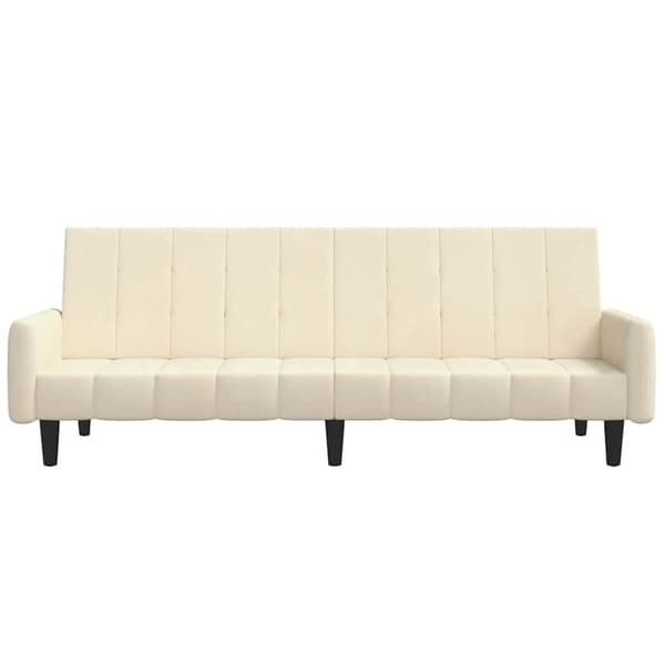 vidaXL Bäddsoffa 2-sits gräddvit sammet