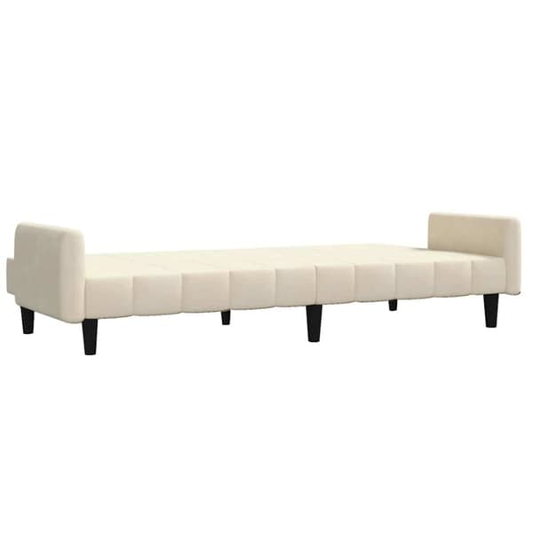 vidaXL Bäddsoffa 2-sits gräddvit sammet