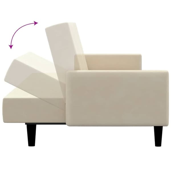 vidaXL Bäddsoffa 2-sits gräddvit sammet