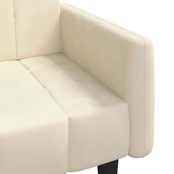 vidaXL Bäddsoffa 2-sits gräddvit sammet