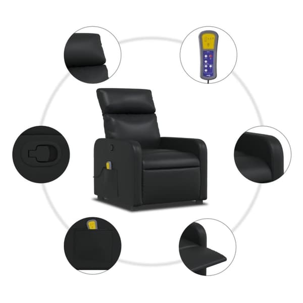 vidaXL massagestol kunstlæder sort