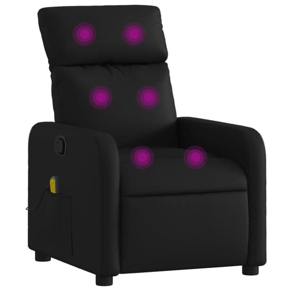 vidaXL Massagefåtölj svart konstläder