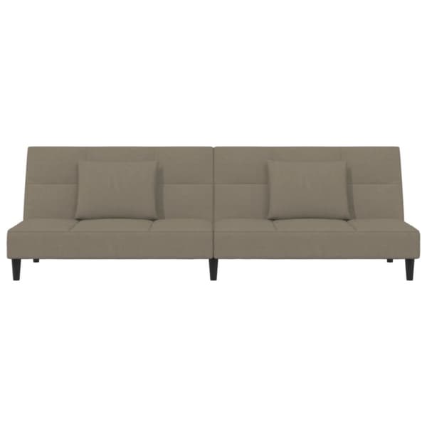 vidaXL 2-personers sovesofa med 2 puder velour lysegrå
