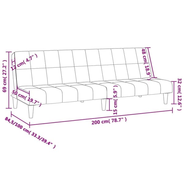vidaXL 2-personers sovesofa stof cremefarvet