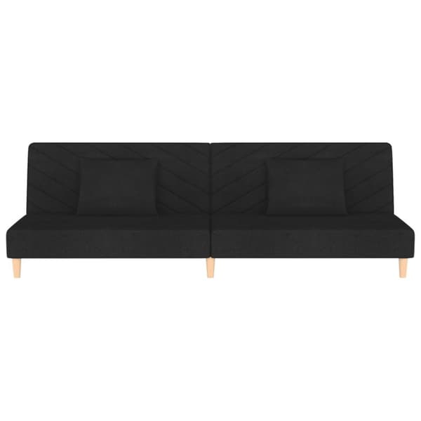 vidaXL 2-personers sovesofa med 2 puder stof sort