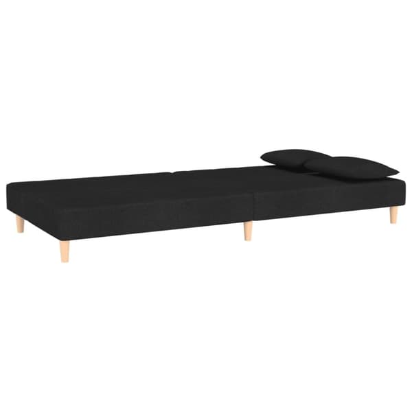 vidaXL 2-personers sovesofa med 2 puder stof sort