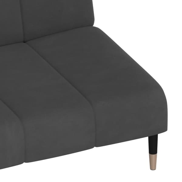 vidaXL Bäddsoffa 2-sits mörkgrå sammet