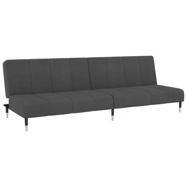 vidaXL Bäddsoffa 2-sits mörkgrå sammet