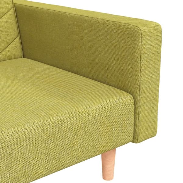 vidaXL Bäddsoffa 2-sits med två kuddar grön tyg