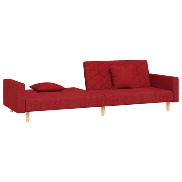 vidaXL 2-personers sovesofa med 2 puder stof vinrød