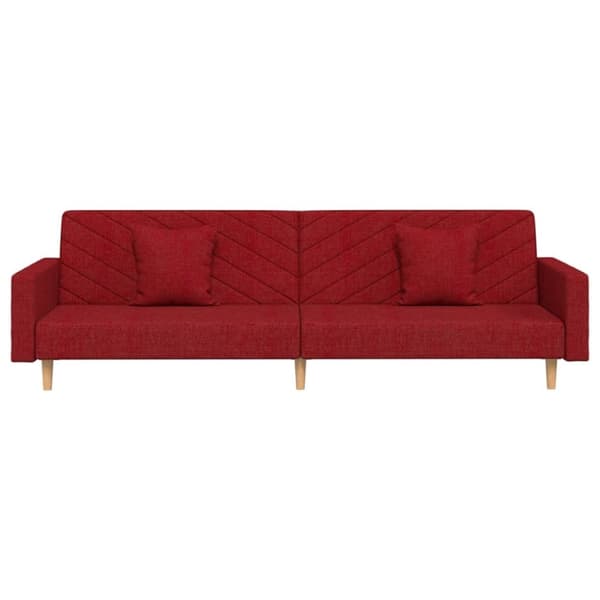 vidaXL 2-personers sovesofa med 2 puder stof vinrød