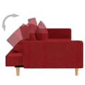 Miniatyrbillede 6 af 11: vidaXL 2-personers sovesofa med 2 puder stof vinrød