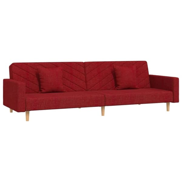 vidaXL 2-personers sovesofa med 2 puder stof vinrød