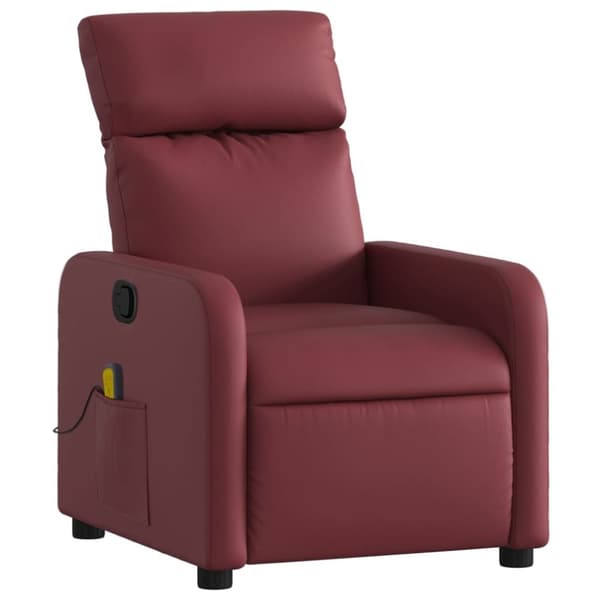 vidaXL Massagefåtölj vinröd konstläder