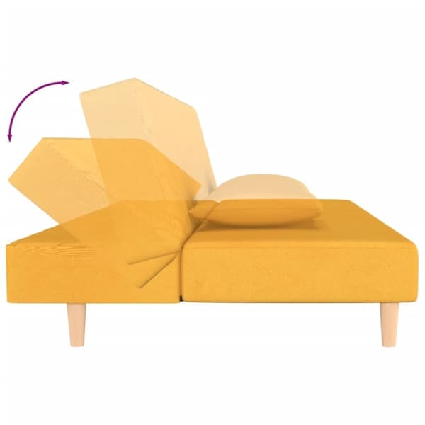 vidaXL 2-personers sovesofa med 2 puder stof gul