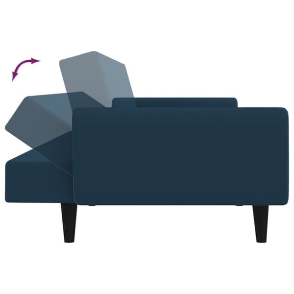 vidaXL Bäddsoffa 2-sits blå sammet