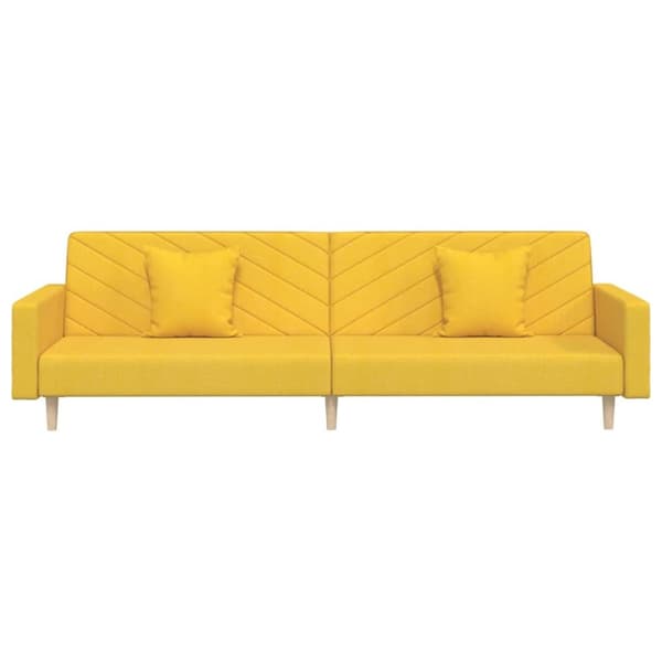 vidaXL 2-personers sovesofa med 2 puder stof gul