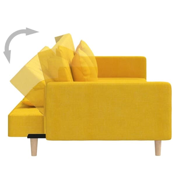 vidaXL 2-personers sovesofa med 2 puder stof gul